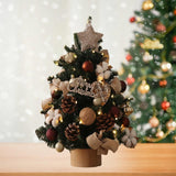 Tabletop Christmas Tree with Lights Realistic Xmas Tree for Home Party Table Cotton Ornament 60cm