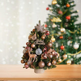 Tabletop Christmas Tree with Lights Realistic Xmas Tree for Home Party Table Elk Ornament 45cm