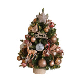 Tabletop Christmas Tree with Lights Realistic Xmas Tree for Home Party Table Elk Ornament 45cm