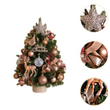 Tabletop Christmas Tree with Lights Realistic Xmas Tree for Home Party Table Elk Ornament 45cm