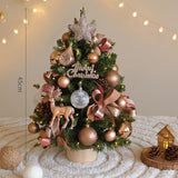 Tabletop Christmas Tree with Lights Realistic Xmas Tree for Home Party Table Elk Ornament 45cm