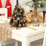 Tabletop Christmas Tree with Lights Realistic Xmas Tree for Home Party Table Elk Ornament 45cm