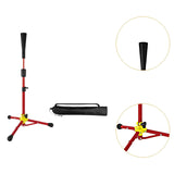 Baseball Batting Tee Adjustable Height with Bag Training Equipment Tee Stand Red