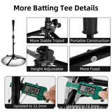 Baseball Batting Tee Adjustable Height with Bag Training Equipment Tee Stand Black