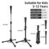 Baseball Batting Tee Adjustable Height with Bag Training Equipment Tee Stand Black