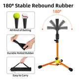 Baseball Batting Tee Adjustable Height with Bag Training Equipment Tee Stand Orange