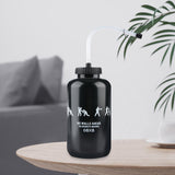 Sports Water Bottle 1L Leakproof Squeeze Bottle for Women Men Outdoor Sports Black