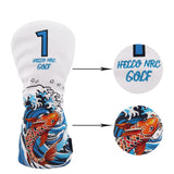 3Pcs Wood Headcovers Driver Fairway Wood Hybrid Golf Club Head Covers White