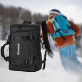 Ski Backpack Portable Stylish Ski Boot Bag for Skiing Cycling Mountaineering Black