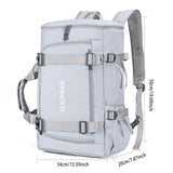 Ski Backpack Portable Stylish Ski Boot Bag for Skiing Cycling Mountaineering Gray