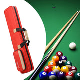 Pool Cue Sticks Bag 1/2 Cue Case Portable Wear Resistant Hold 3 Butt 4 Shaft Red