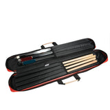 Pool Cue Sticks Bag 1/2 Cue Case Portable Wear Resistant Hold 3 Butt 4 Shaft Red