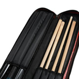 Pool Cue Sticks Bag 1/2 Cue Case Portable Wear Resistant Hold 3 Butt 4 Shaft Red