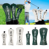 3Pcs Golf Head Cover PU Leather Golf Wood Headcover for Outdoor Adults Gifts Green