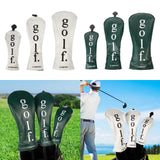 3Pcs Golf Head Cover PU Leather Golf Wood Headcover for Outdoor Adults Gifts Green