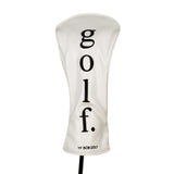 3Pcs Golf Head Cover PU Leather Golf Wood Headcover for Outdoor Adults Gifts White