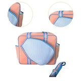 Pickleball Bag Tennis Racket Bag Racquet Carrying Bag Lightweight Tennis Bag Pink and Blue