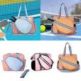 Pickleball Bag Tennis Racket Bag Racquet Carrying Bag Lightweight Tennis Bag Pink and Blue