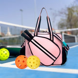 Pickleball Bag Tennis Racket Bag Racquet Carrying Bag Lightweight Tennis Bag Pink and Black