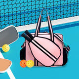 Pickleball Bag Tennis Racket Bag Racquet Carrying Bag Lightweight Tennis Bag Pink and Black