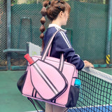 Pickleball Bag Tennis Racket Bag Racquet Carrying Bag Lightweight Tennis Bag Pink and Black