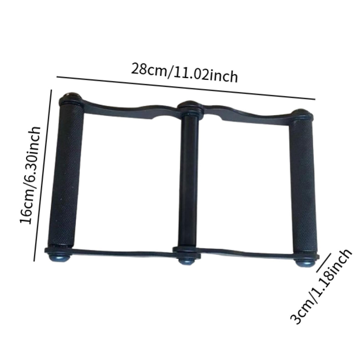 Maxbell V Bar Row Landmine Handle Attachment Double D Handle for Deadlift Hamstrings Black