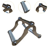 V Bar Row Landmine Handle Attachment Double D Handle for Deadlift Hamstrings Plating Bright