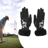 1 Pair of Golf Gloves Winter Training Gloves Mitts for Fishing Biking Hiking Black 18