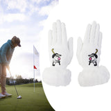 1 Pair of Golf Gloves Winter Training Gloves Mitts for Fishing Biking Hiking White 18