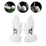 1 Pair of Golf Gloves Winter Training Gloves Mitts for Fishing Biking Hiking White 21