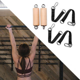 Maxbell Pull up Handles Wooden Bar Cable Machine Handles for Fitness Deadlift Rowing 58mm Diameter
