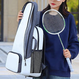 Tennis Racquet Rucksack Carrying Bag Outdoor Sports Travel Racquet Sport Bag white