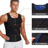 Sauna Vest for Men Waist Trimmer Body Shaper Nylon Neoprene Compression Vest S