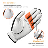 Golf Glove with Ball Marker AntiSlip Full Finger for Outdoor Training Golfer Men and S