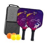 Kids Pickleball Paddles Birthday Gift Play Professional Portable Fun 4 Balls Blue Purple Aircraft