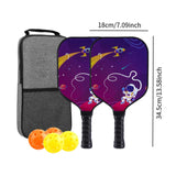 Kids Pickleball Paddles Birthday Gift Play Professional Portable Fun 4 Balls Blue Purple Aircraft