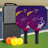 Kids Pickleball Paddles Birthday Gift Play Professional Portable Fun 4 Balls Blue Purple Aircraft