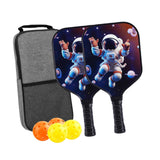 Kids Pickleball Paddles Birthday Gift Play Professional Portable Fun 4 Balls Blue Black Stars