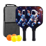 Kids Pickleball Paddles Birthday Gift Play Professional Portable Fun 4 Balls Blue Black Stars