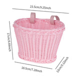 Kids Bike Basket Portable Bicycle Basket for Riding Boys Girls Balance Bikes Pink S