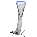 Volleyball Training Net Iron Frame Practice Net for Spiking Backyard Outdoor Blue