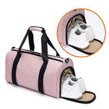 Maxbell Travel Duffle Bag Cross Country Bag with Shoes Compartment Sports Duffle Bag Pink