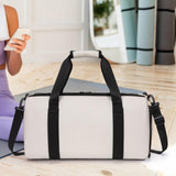 Maxbell Travel Duffle Bag Cross Country Bag with Shoes Compartment Sports Duffle Bag White