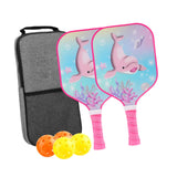 Maxbell Kids Pickleball Paddle with 2 Rackets 4 Pickleballs for Sports Supplies Pink