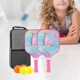 Maxbell Kids Pickleball Paddle with 2 Rackets 4 Pickleballs for Sports Supplies Pink