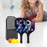 Maxbell Kids Pickleball Paddle with 2 Rackets 4 Pickleballs for Sports Supplies Black