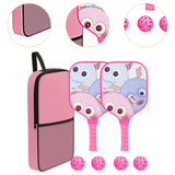 Maxbell Pickleball Paddle for Kids Includes 2 Rackets 4 Balls for Indoor Outdoor Use Style A