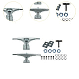 Maxbell Skateboard Trucks Portable Lightweight Skateboards Wheel Bracket Accessories Metal Silver