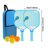 Maxbell Kids Pickleball Paddles Set Rackets Professional with Balls and Bag Training Light Bulb