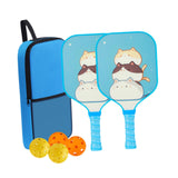 Maxbell Kids Pickleball Paddles Set Rackets Professional with Balls and Bag Training Three Cat